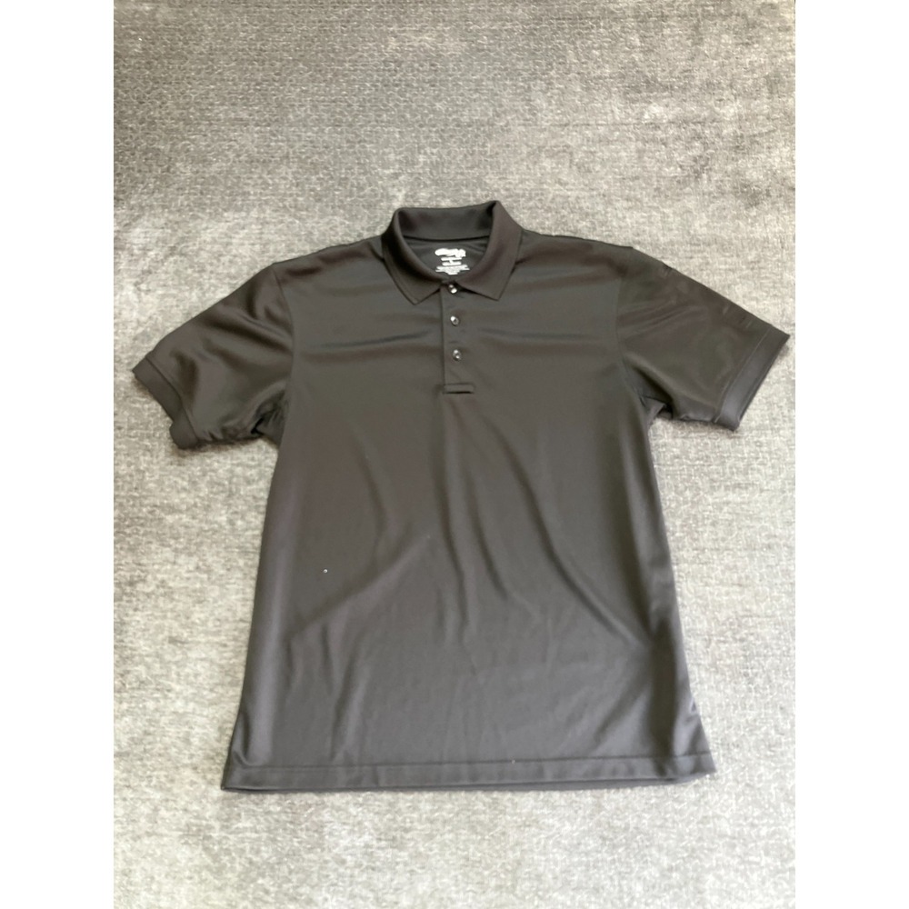 Elbeco Polo Shirt Mens Large Black Knit Short Sleeve Performance Golf Tennis